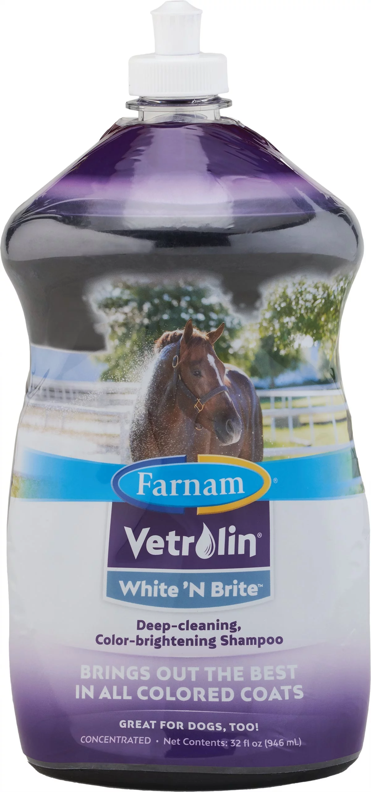 1PC Farnam White 'N Brite Horse Shampoo 32 Oz.
