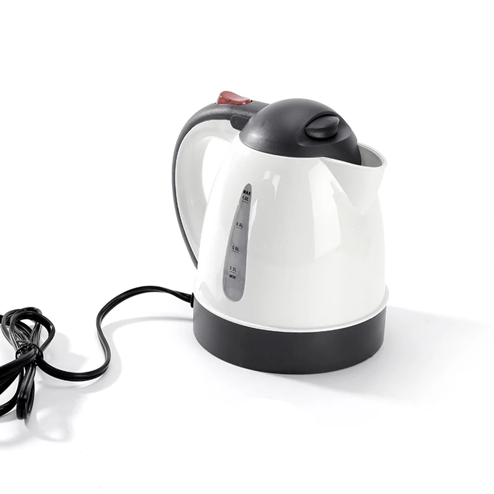 Andoer 1000mL Car Electric Kettle, Quick Heating Lighter Kettle for Trip Travel, White