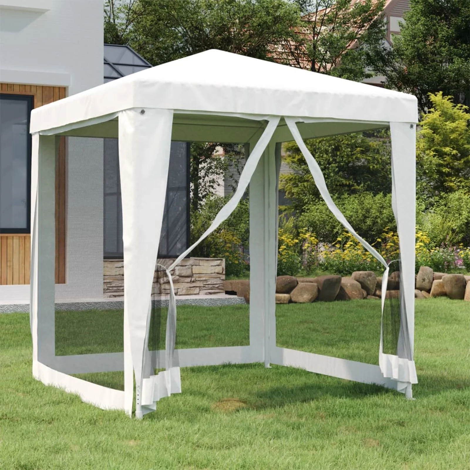 Andoer parcel,Shade Shelter Bbq Mesh Sidewalls Party Tent Sun Shade Shelter Canopy White Sun 78.7