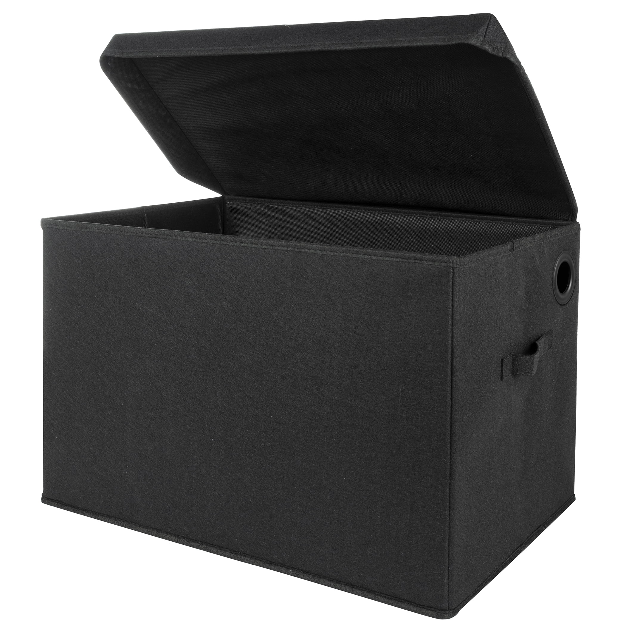 Sammy & Lou Black Solid Color Felt  Storage/Toy Box for Infant or Toddler, Unisex