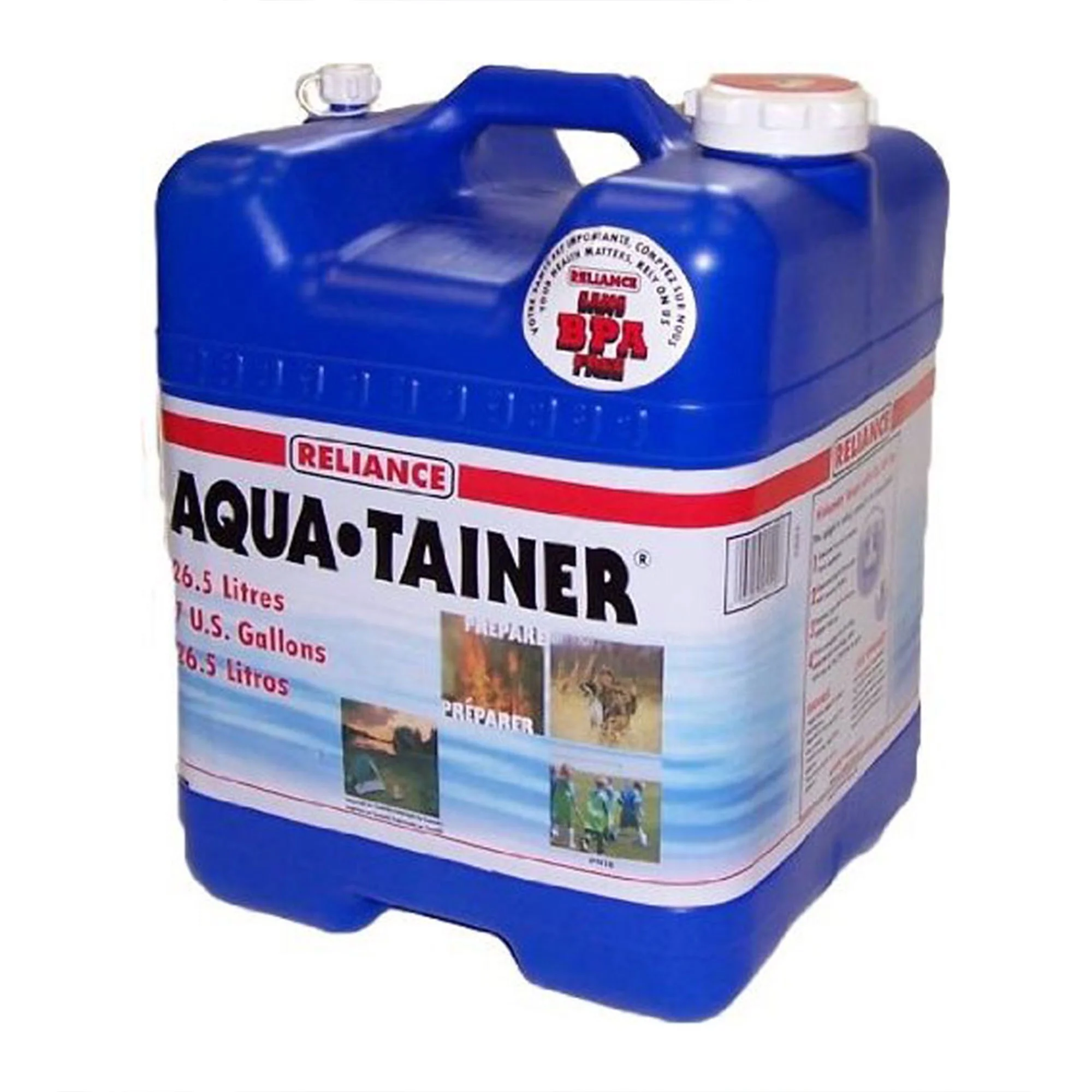 Reliance Products Aqua Tainer 7 Gallon Water Storage Container Tank (3 Pack)