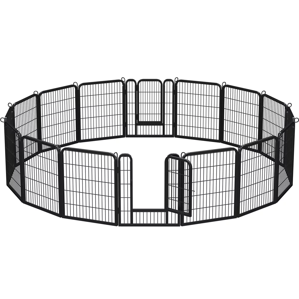 Yaheetech 31.5'' H 16 Panels Dog Playpen, Black