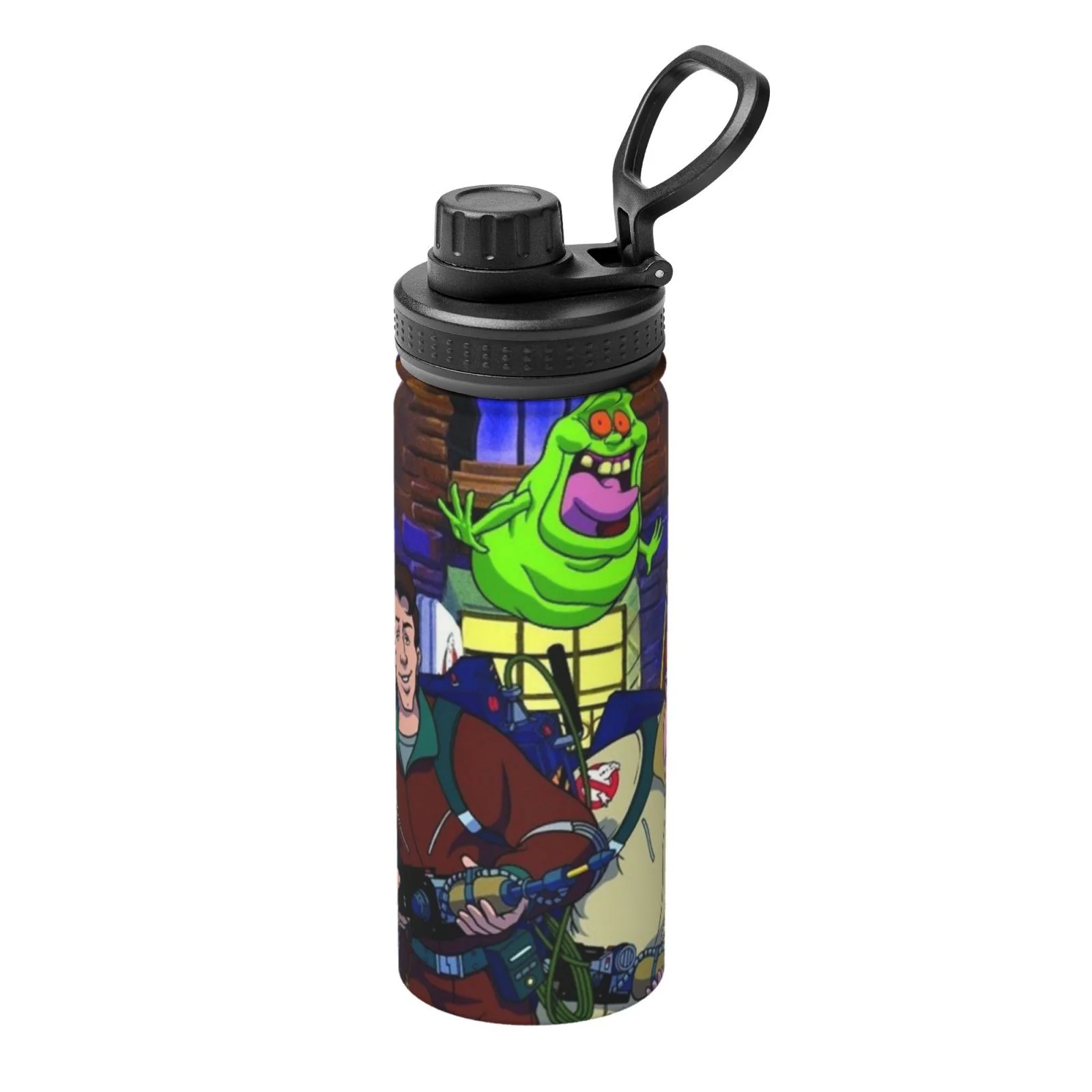 Cartoon Real Ghostbusters Sports Insulated Water Bottles Kettle Stainless Steel Portable Cup18OZ For Travel Gym School