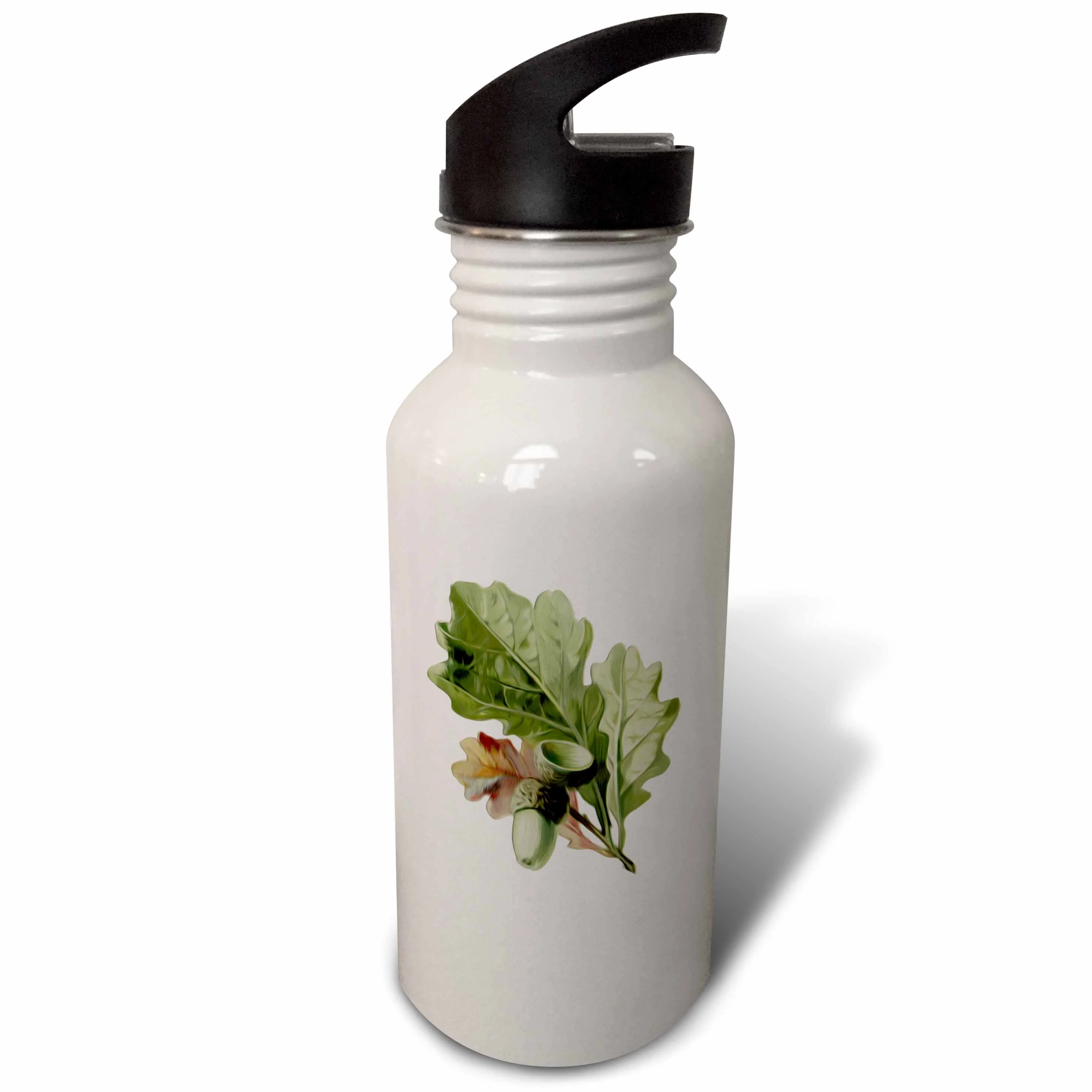 Vintage Oak Leaves And Acorns Digital Nature Oil Painting 21 oz Sports Water Bottle wb-104653-1