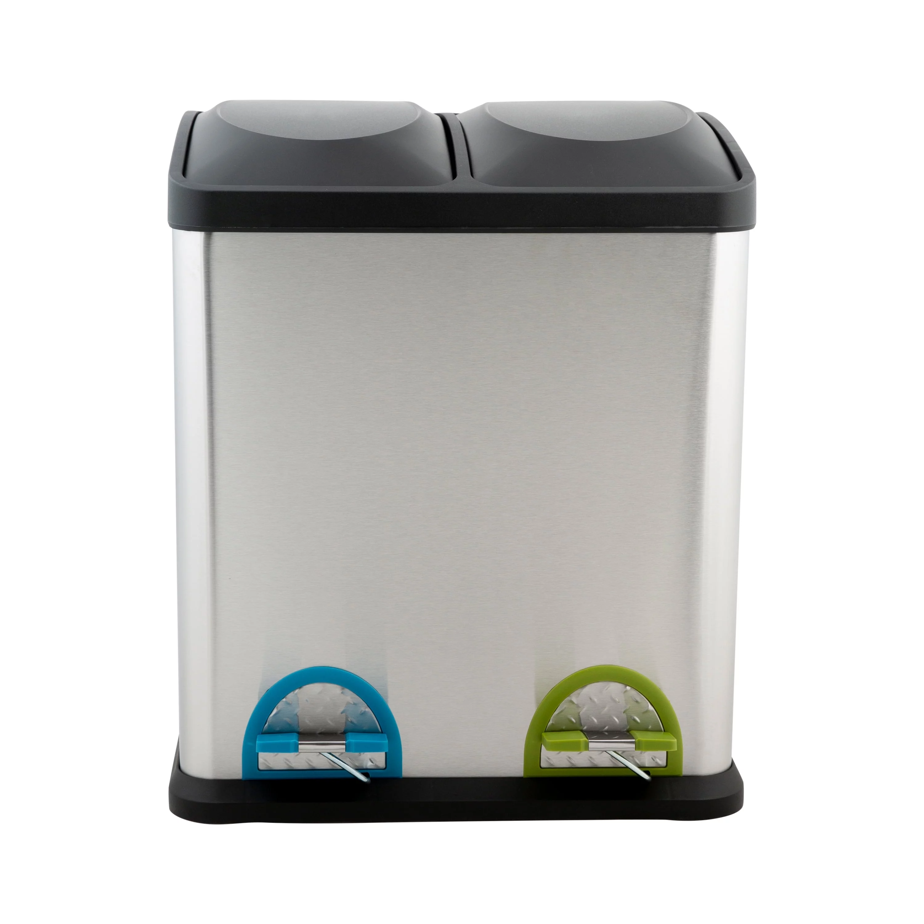 Organize It All 30 Liter 2 Compartment Stainless Steel Recycle Bin