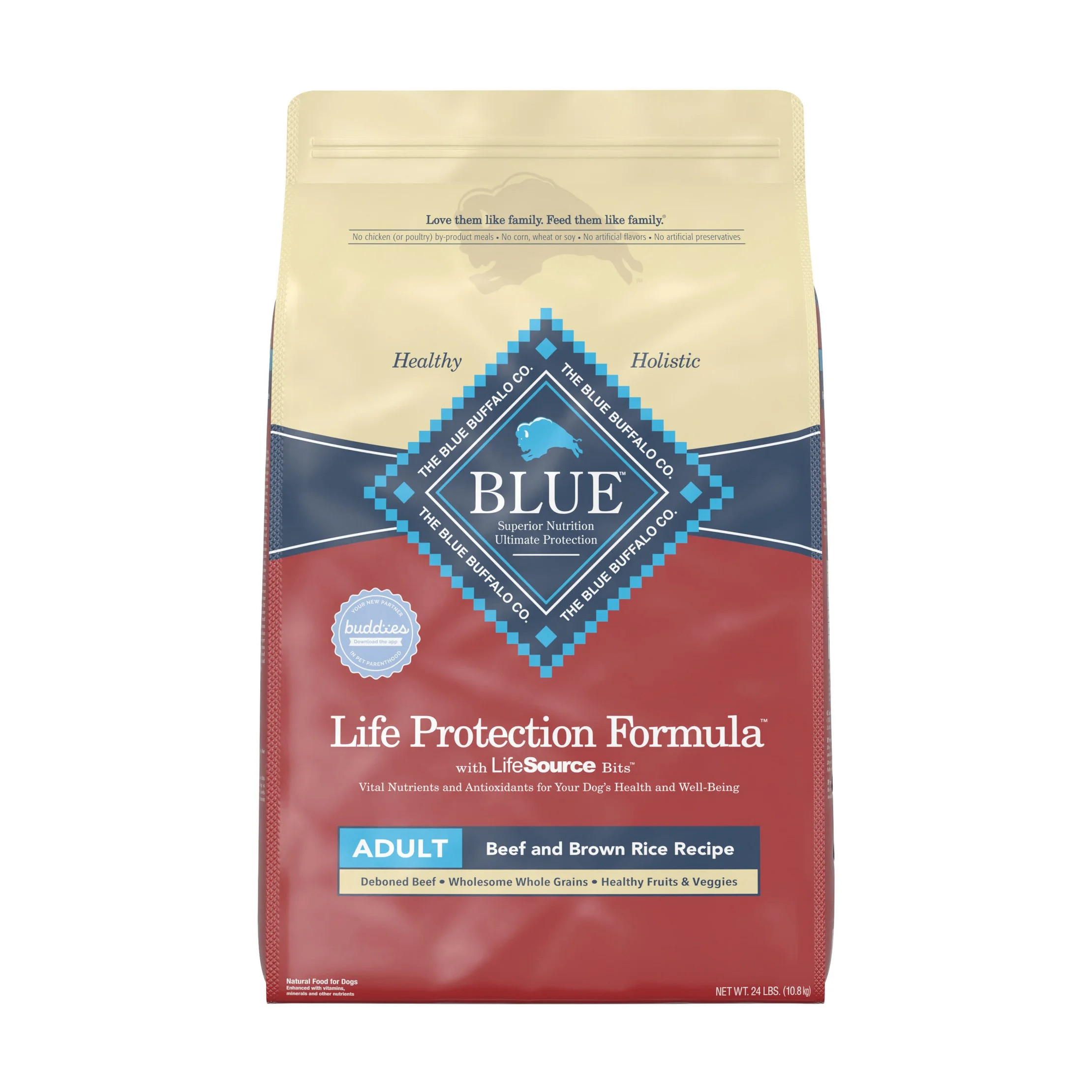 Adult Dry Dog Food with Beef Flavor - 24lbs