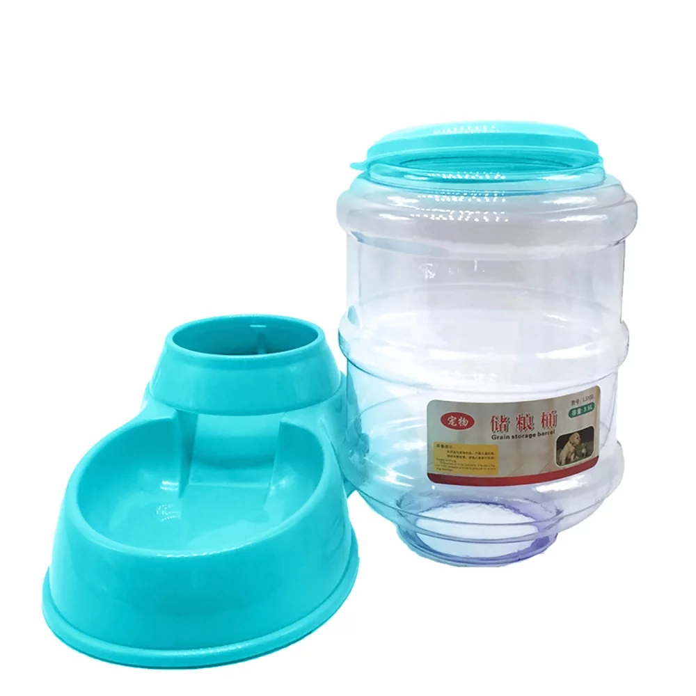 Automatic Pet Water Food Dispenser 3.8L Large Capacity Self-Dispensing Gravity Pet Feeder Waterer Cat Dog Feeding Bowl Drinking Water/Automatic Feeding Pet Supplies 2#