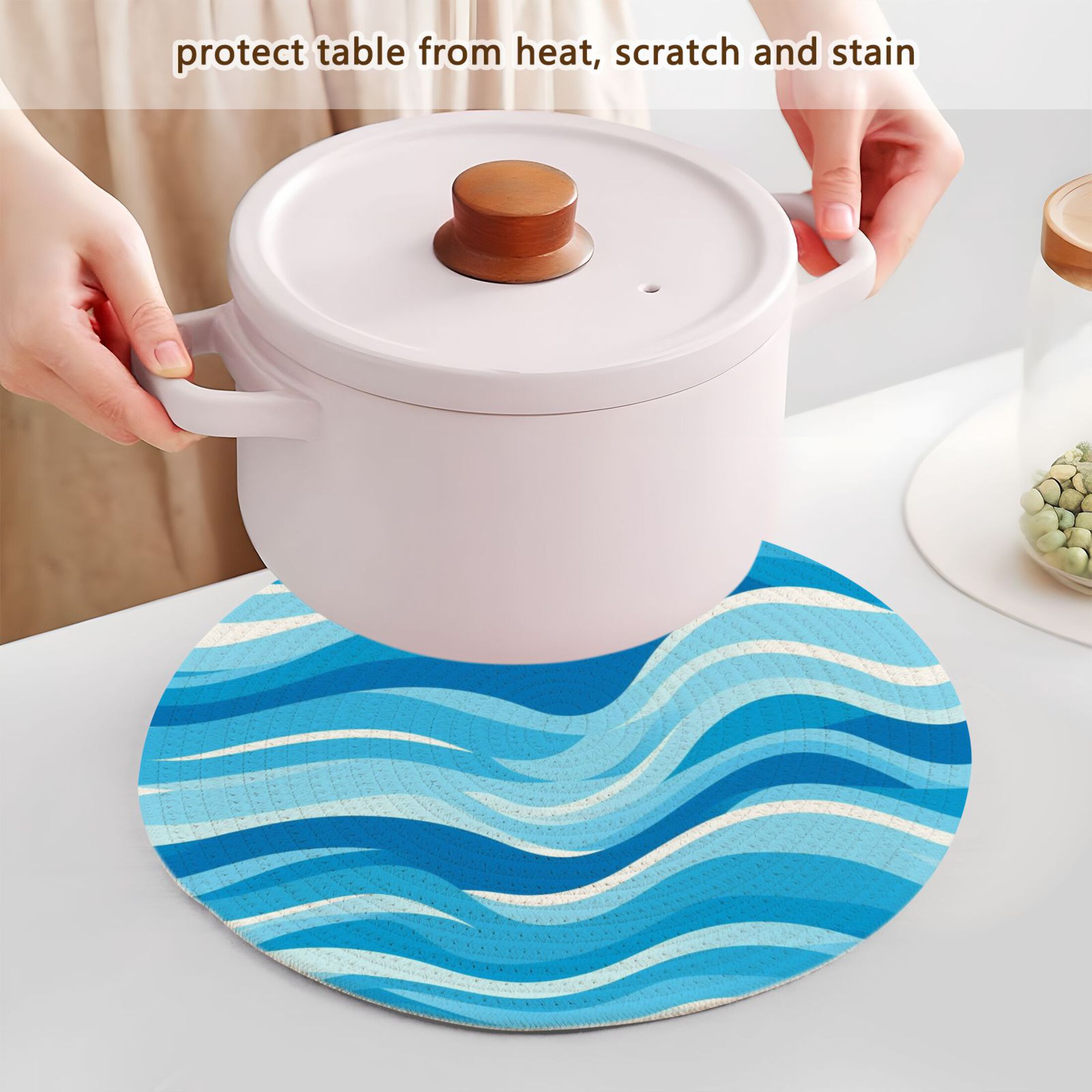 Blue Liquid 3 PCs Pot Holders Trivets Kitchen 15