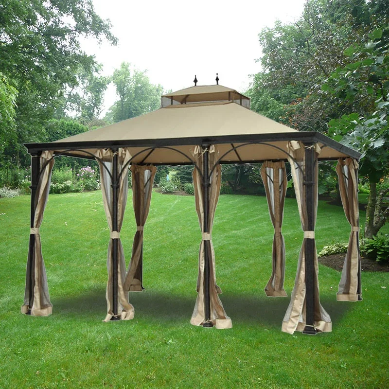 Garden Winds Replacement Canopy Top and Side Mosquito Netting Set for the Sears Higgins Gazebo - Riplock 350