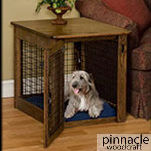 CHEW PROOF DOG CRATE WITH WIRE STRIPS Brown Maple Bing Cherry Maple Medium