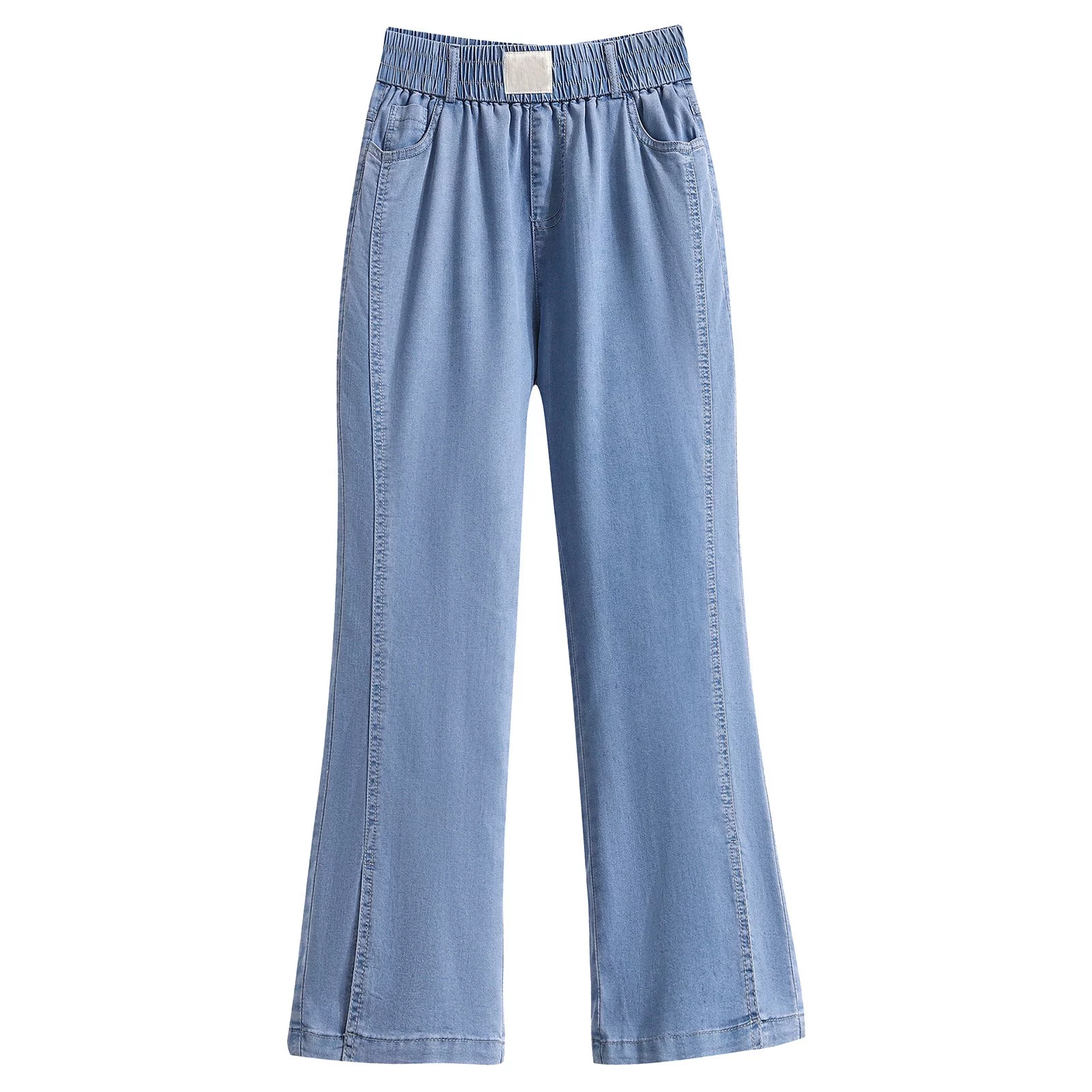 XZHGS Blue Jean Rompers Women's Thin Silk Ice Silk Plus Size Flared Jeans Black Cargo Pants for Women Womens