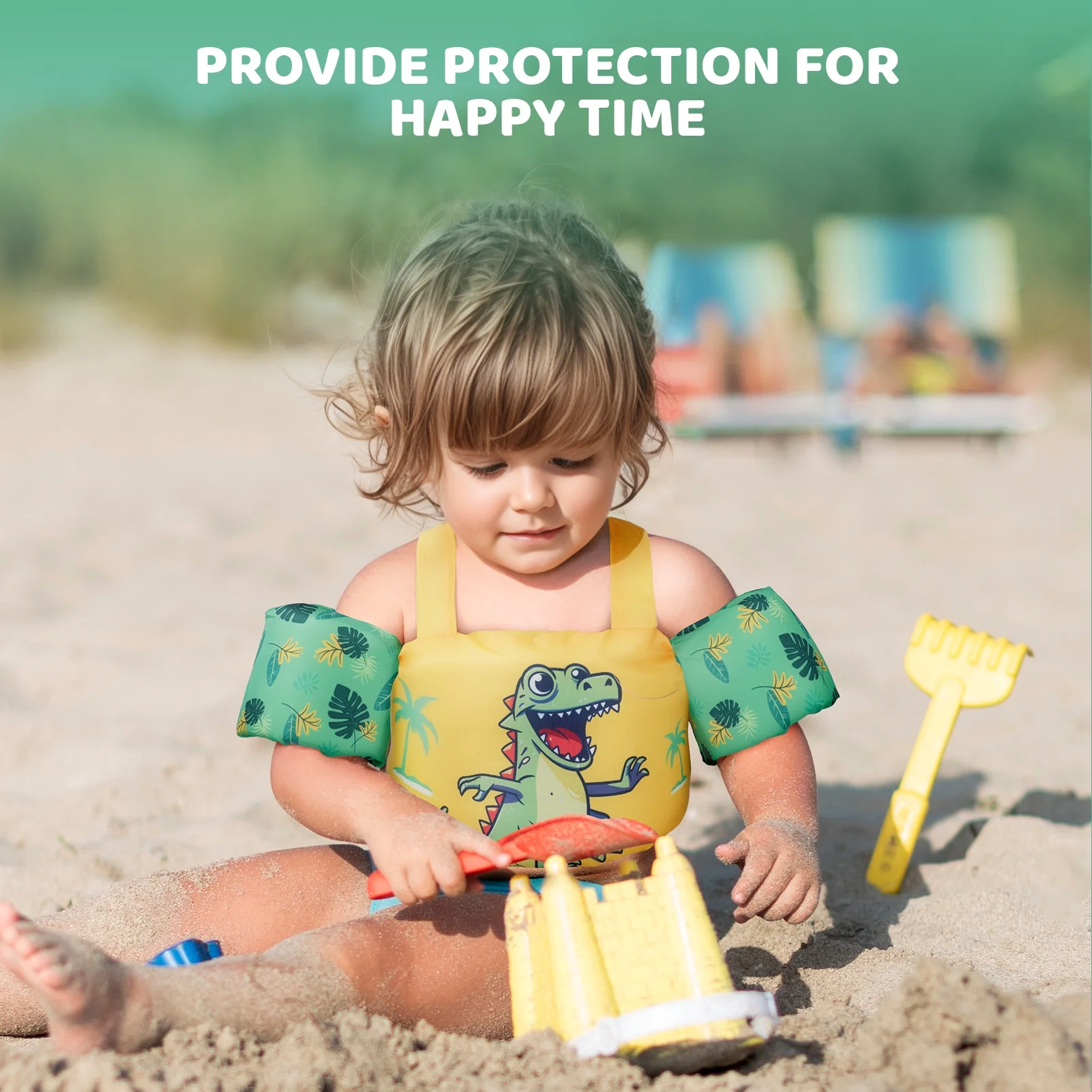 Zeraty Kids Swim Vest, Toddler Swim Vest, Toddler Floaties Arm Wings Life Jacket Vest Training Swimsuit with Adjustable Security Buckle for Boys Girls,  2-6 Years Old, 20-50lbs