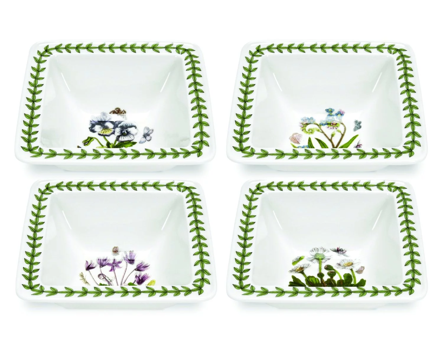 Portmeirion Botanic Garden Square Bowl, Mini, Set of 4