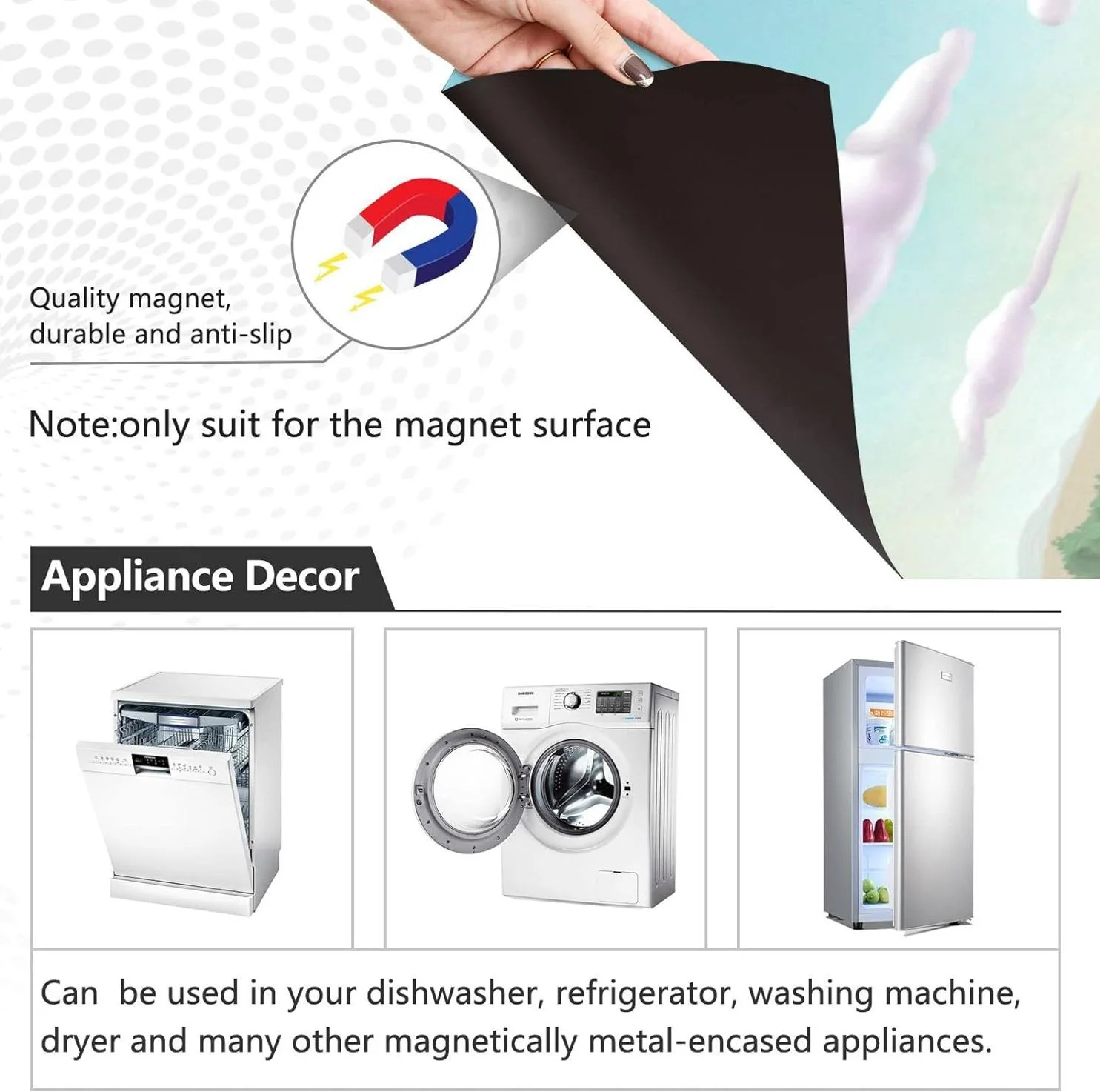 Hyjoy 23x26In Fantasy Giant Tomato Dishwasher Magnet Cover,Reusable Fridge Panel Decal with Magnetic Stickers for Kitchen Appliance Home Decor