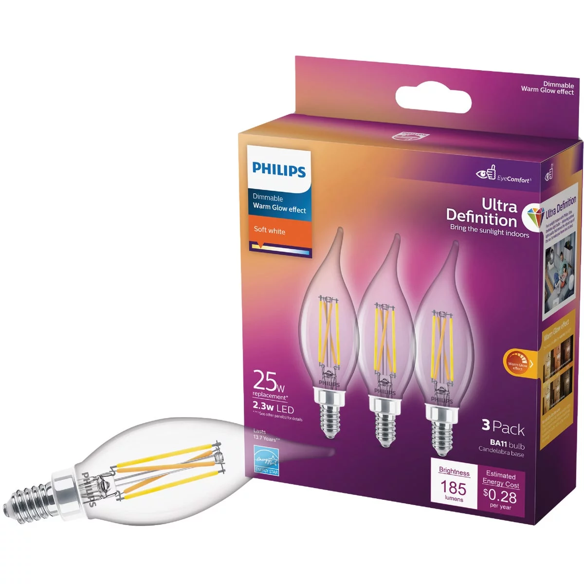 Philips 3pk 25w Ba11 Wg Led Bulb 566653