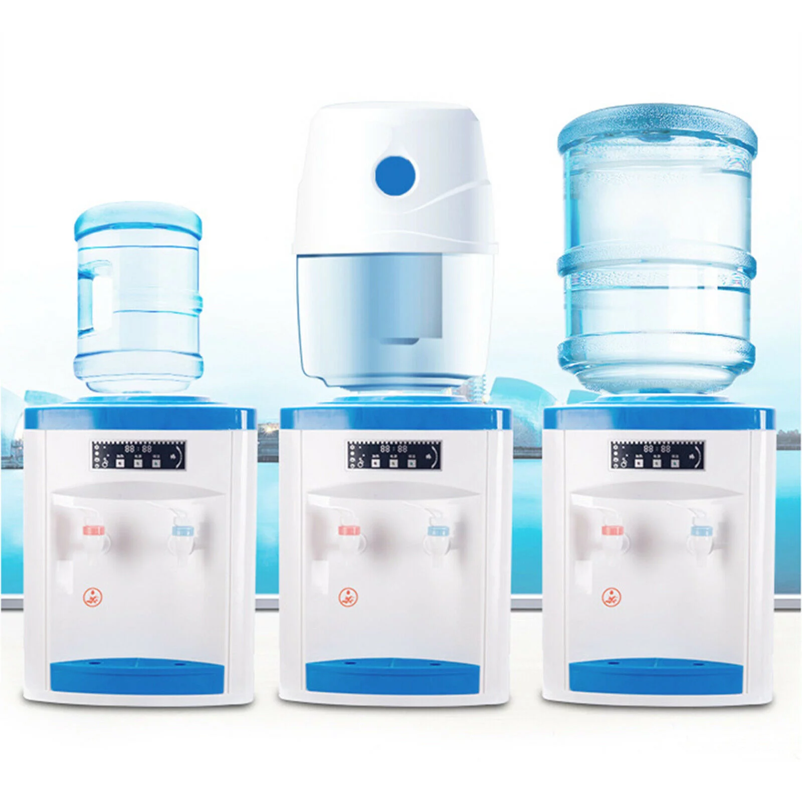 OUKANING 110V Electric Hot and Cold Water Cooler Dispenser fit Home Office Use Desktop US