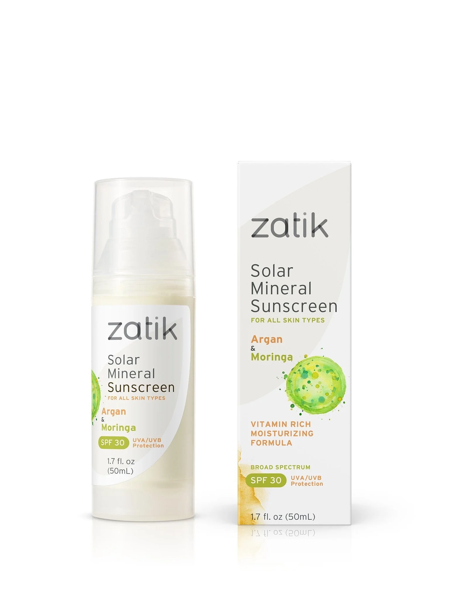 Zatik Solar Mineral Sunscreen SPF 30 - 1.7 fl oz Pack of 3