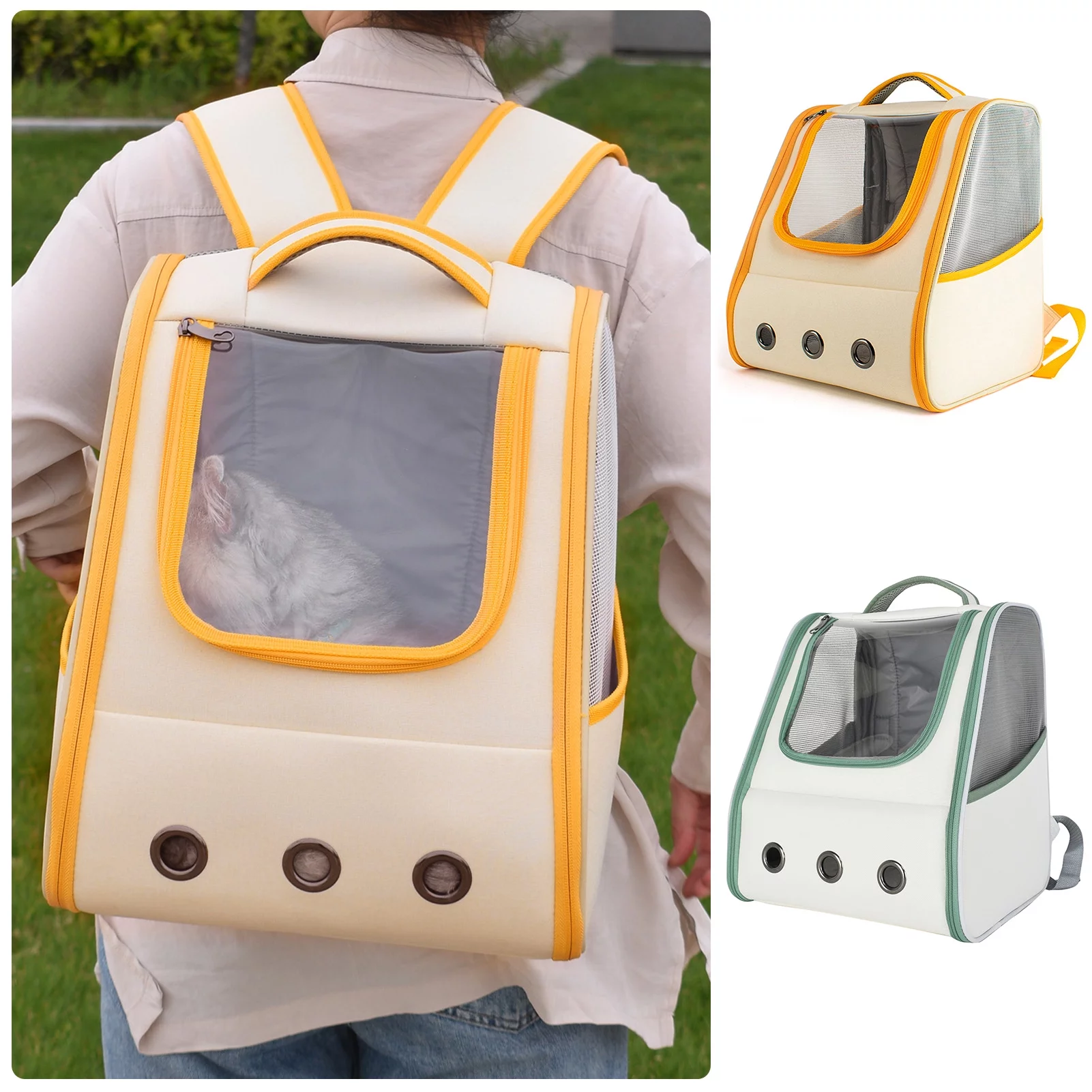 Pet Carrier for Cats Transparent Window Breathable Mesh Pets Travel Bags