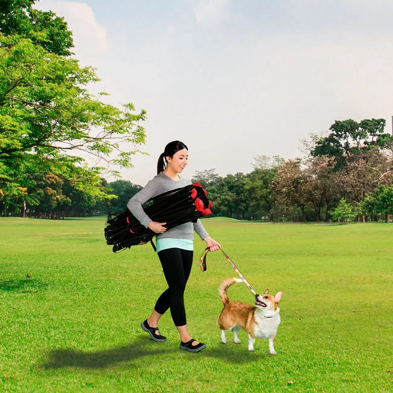 Carlson Folding Portable Dog Play Yard, Red, 48