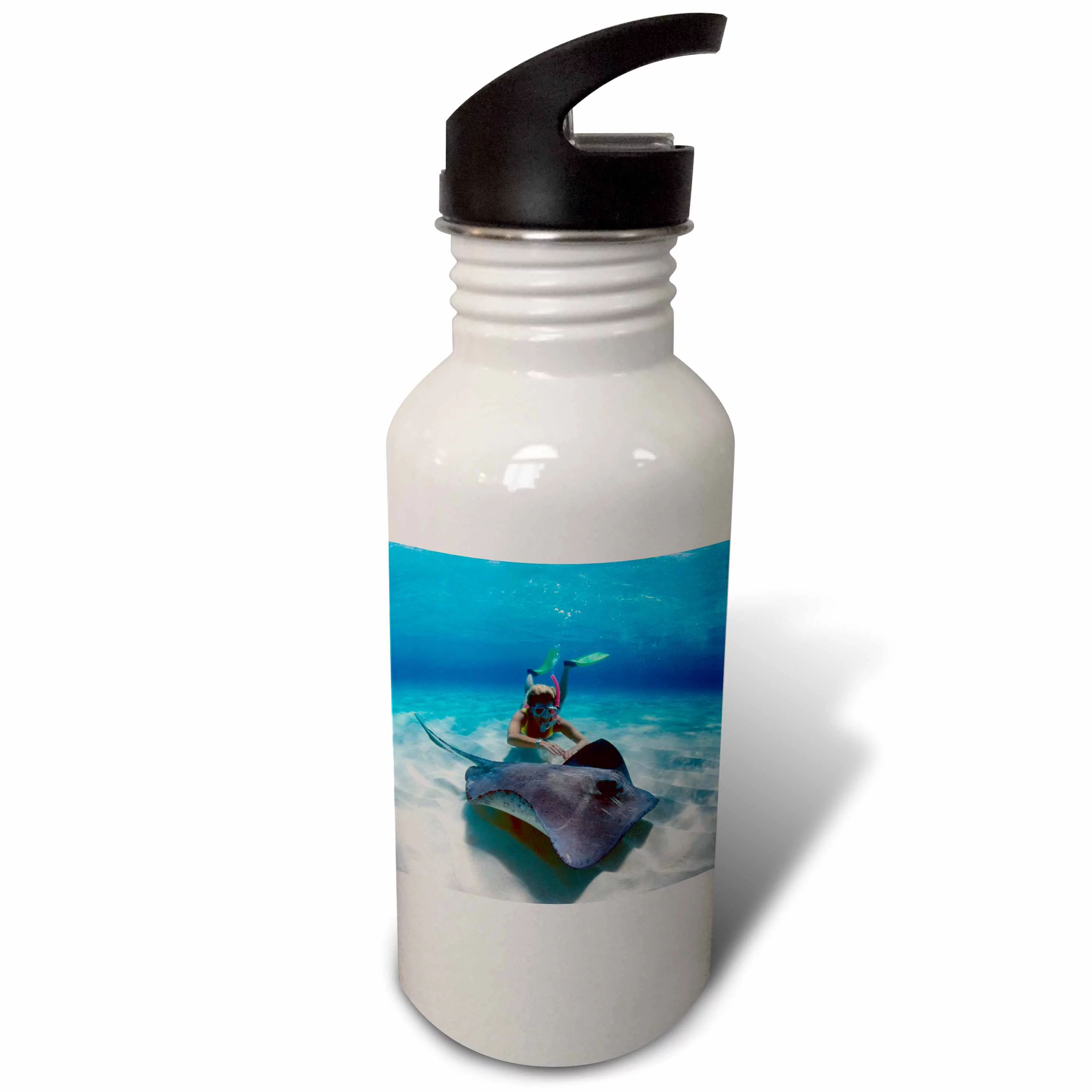 Stingray City, Grand Cayman, Cayman Islands, Caribbean-CA42 GJO0109 - Greg Johnston 21 oz Sports Water Bottle wb-75640-1