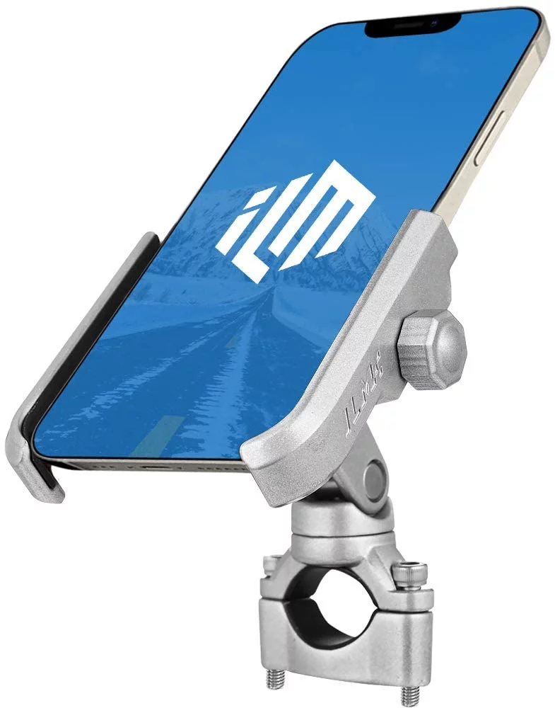 ILM Motorcycle Phone Mount Premium Aluminum Universal Bike Rack Handlebar Holder Fits iPhone 15 Pro Max 14 | 14 Max X |