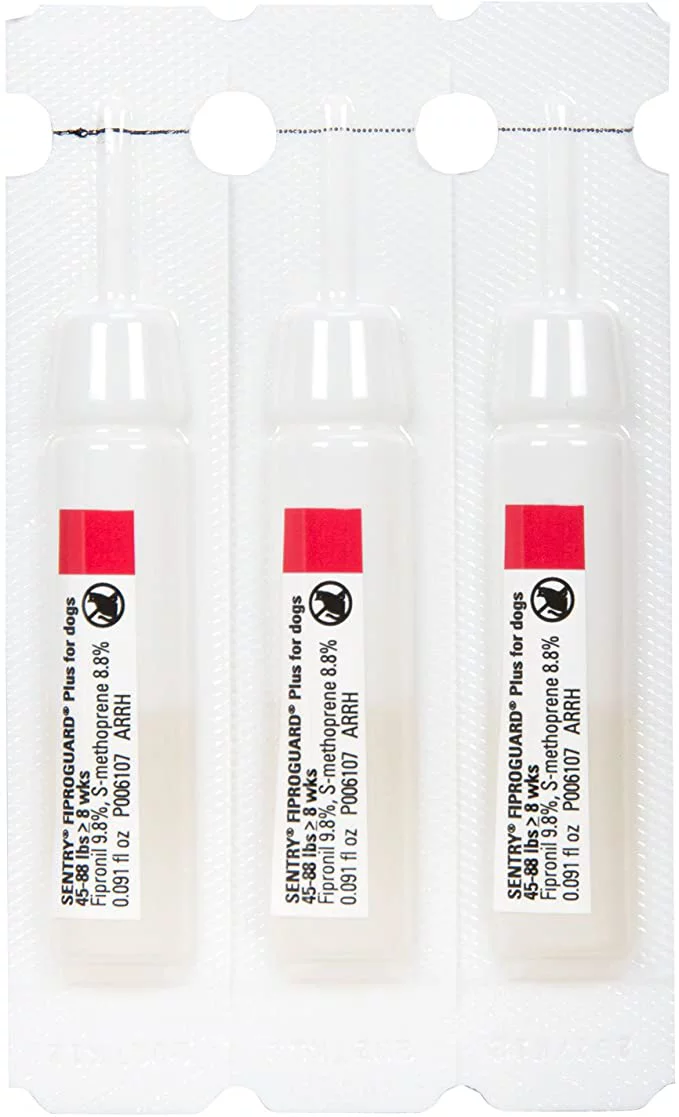 Sentry Fiproguard Plus Topical Flea & Tick Treatment for Dogs, 45-88 lbs, 3 Count