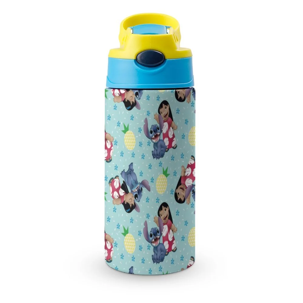 Stitch Children's Water Bottle Vacuum Insulated Stainless Steel Cup With Straw Toddler Thermoses