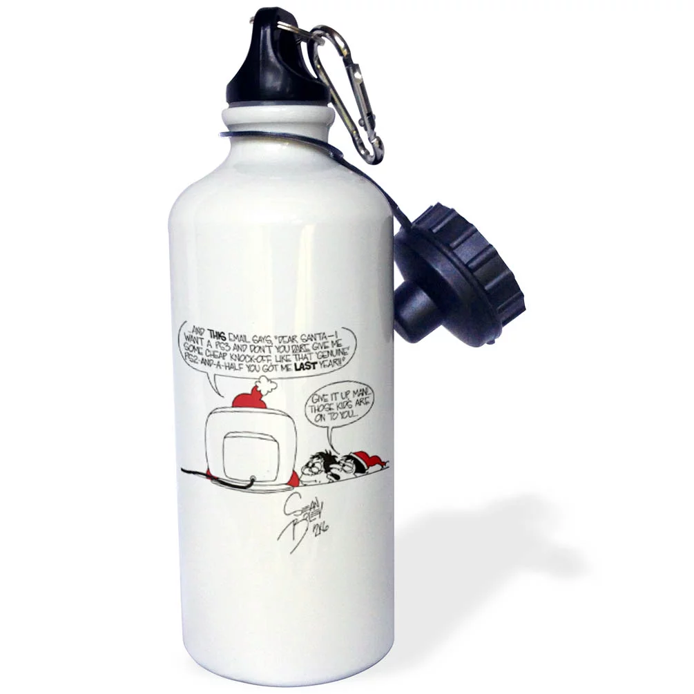 Sean Boley Cartoon about Santas E-Mail for Christmas 21 oz Sports Water Bottle wb-3284-1