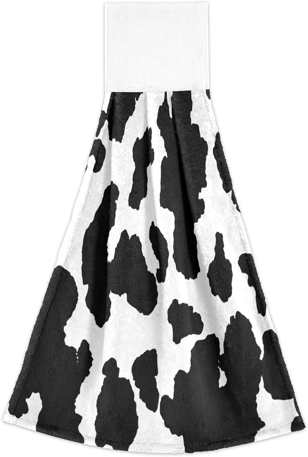 Coolnut Funny Cow Kitchen Towels, 2PCS Super Soft Absorbent Hanging Hang Towels or Dishcloths, Bathroom Hand Towels 12x17Inches