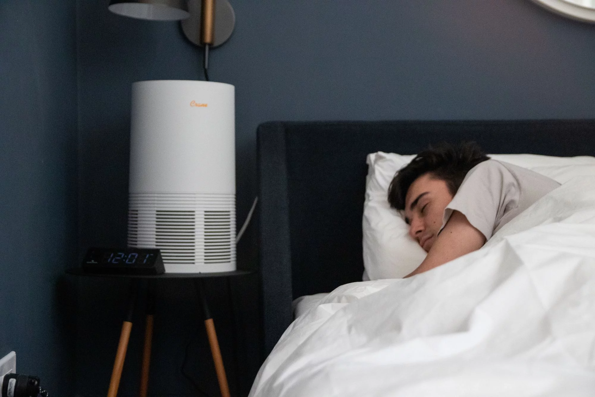 Crane - USA True HEPA Tower Air Purifier with UV Light, 300 Sq feet Coverage, White