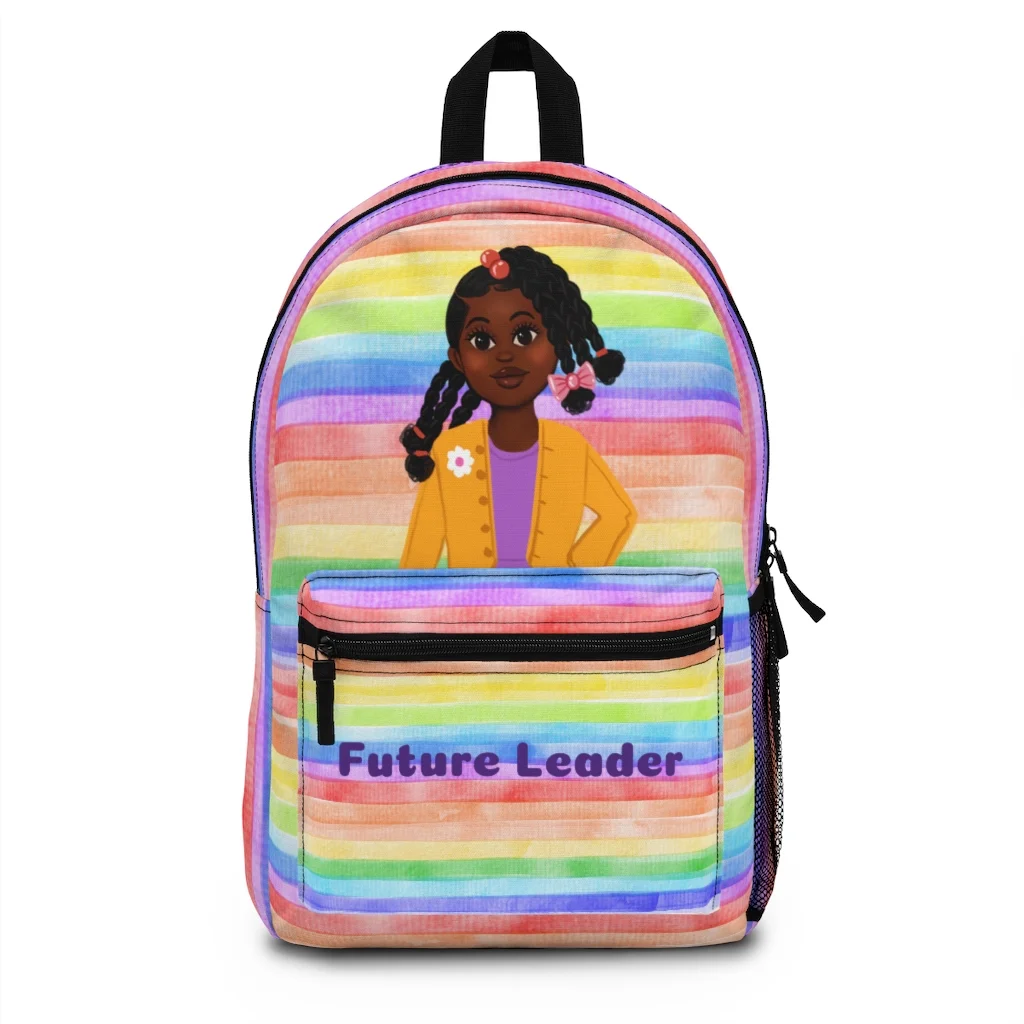 Mah Melanin African American Girl Future Leader Backpack with Water Bottle Holder
