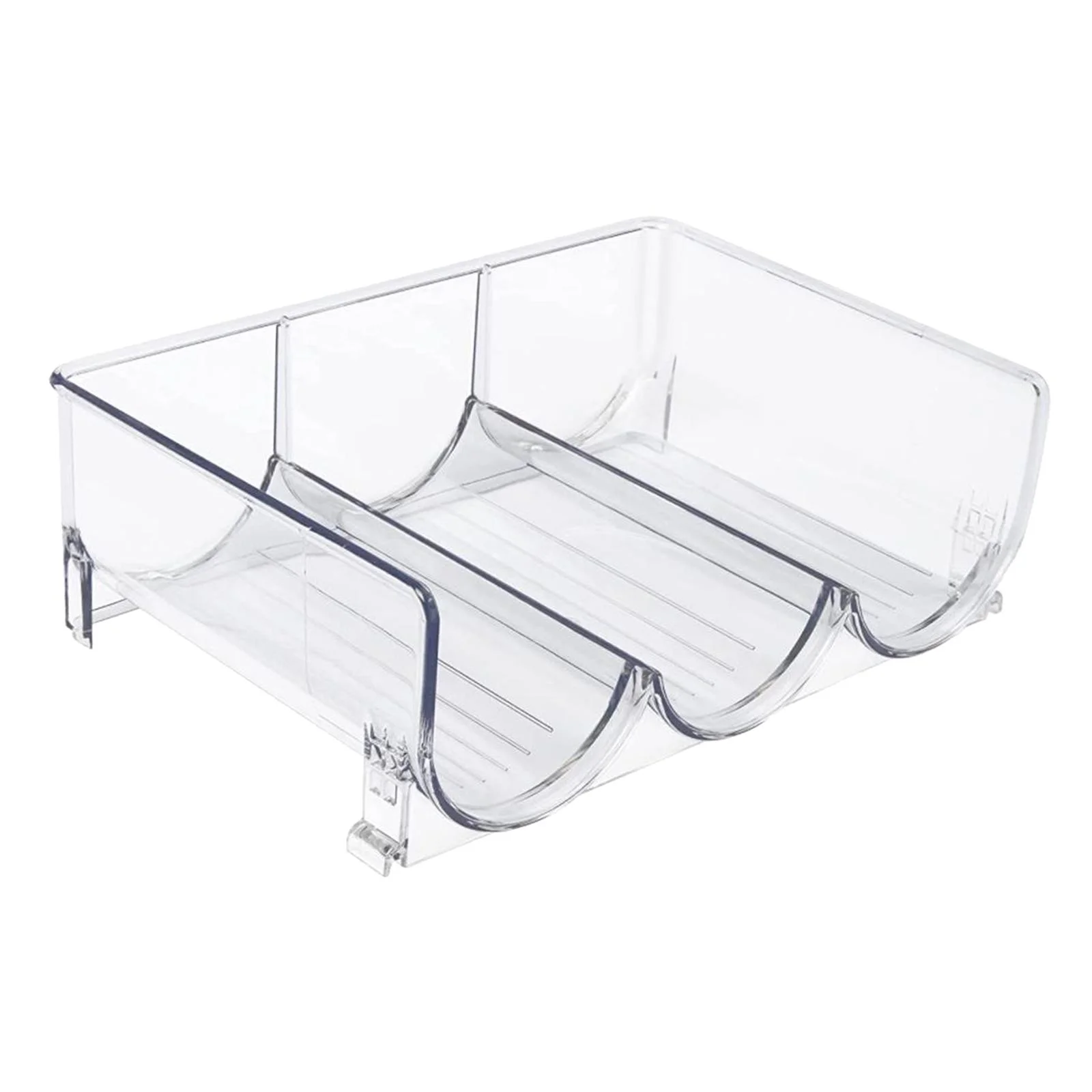 Clear Rack Water Bottle Holder Pet Stackable Modern for Fridge Cabinets , 3 grid