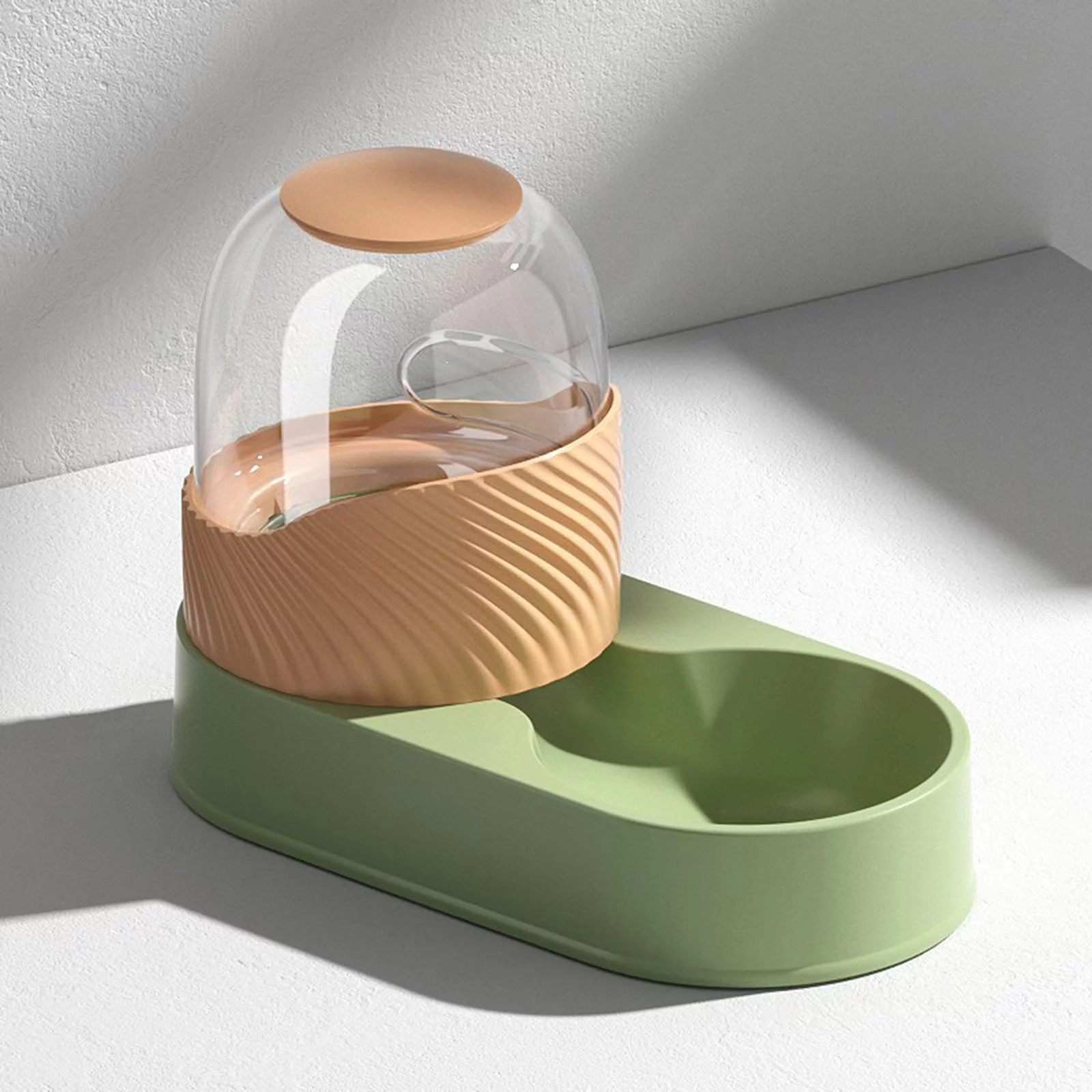 Cat Feeder, Automatic , Pets Food Dispenser, Water Drinking Drinker Dish Puppy Kitten , Green Food Feeder