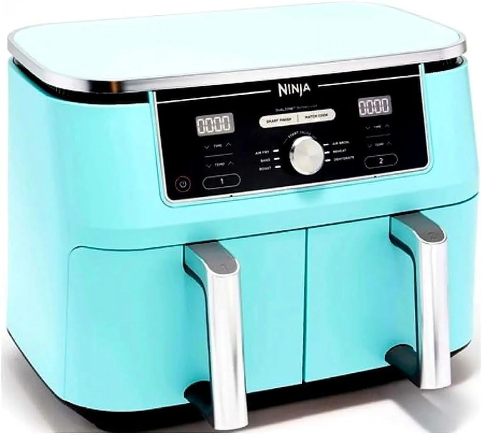 Restored Ninja DZ401 DZ402Q Foodi 6-in-1 2-Basket Air Fryer with DualZone Technology, 10-Quart Capacity Stainless Finish -turquoise (Refurbished)