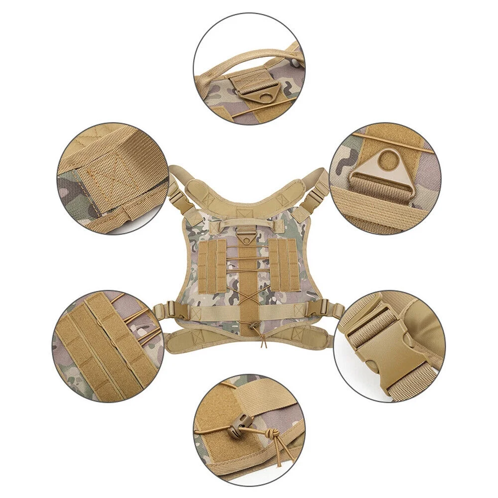 Adjustable Training Tactical Pet Dog Harness Vest +Retractable Leash Set No-Pull