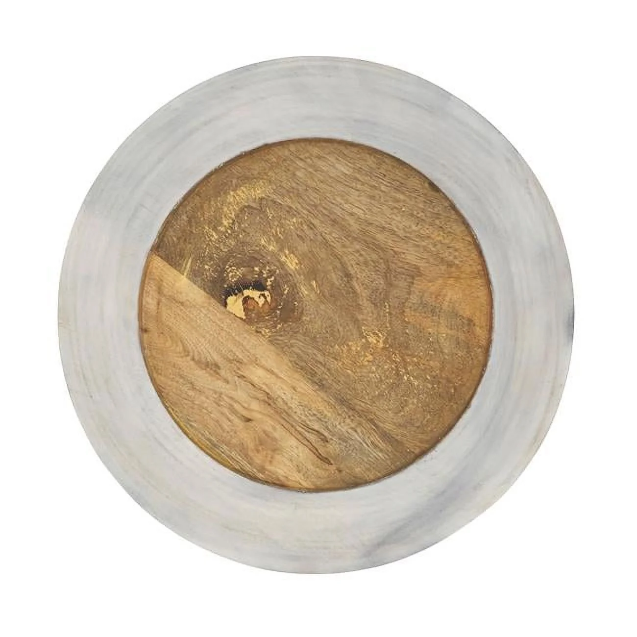 13 in. Earthy Wooden Round Charger Plate, Natural - Set of 4