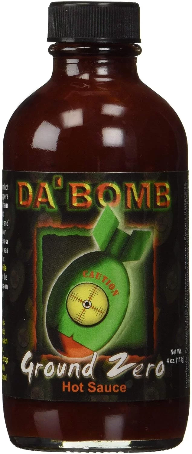 Da'Bomb Ground Zero Hot Sauce Extra Hot Pepper Extract 321,900 Scoville 4 oz.