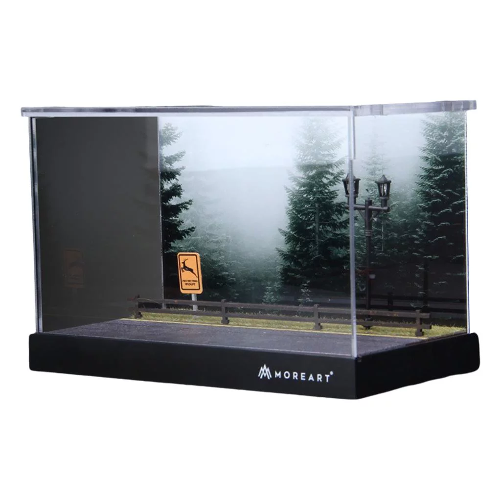 1:64 Scale Scenery Photo Background Simulation Parking Lot Model,Mini Car Garage Display Case Model Gifts Made of wooden material, durable