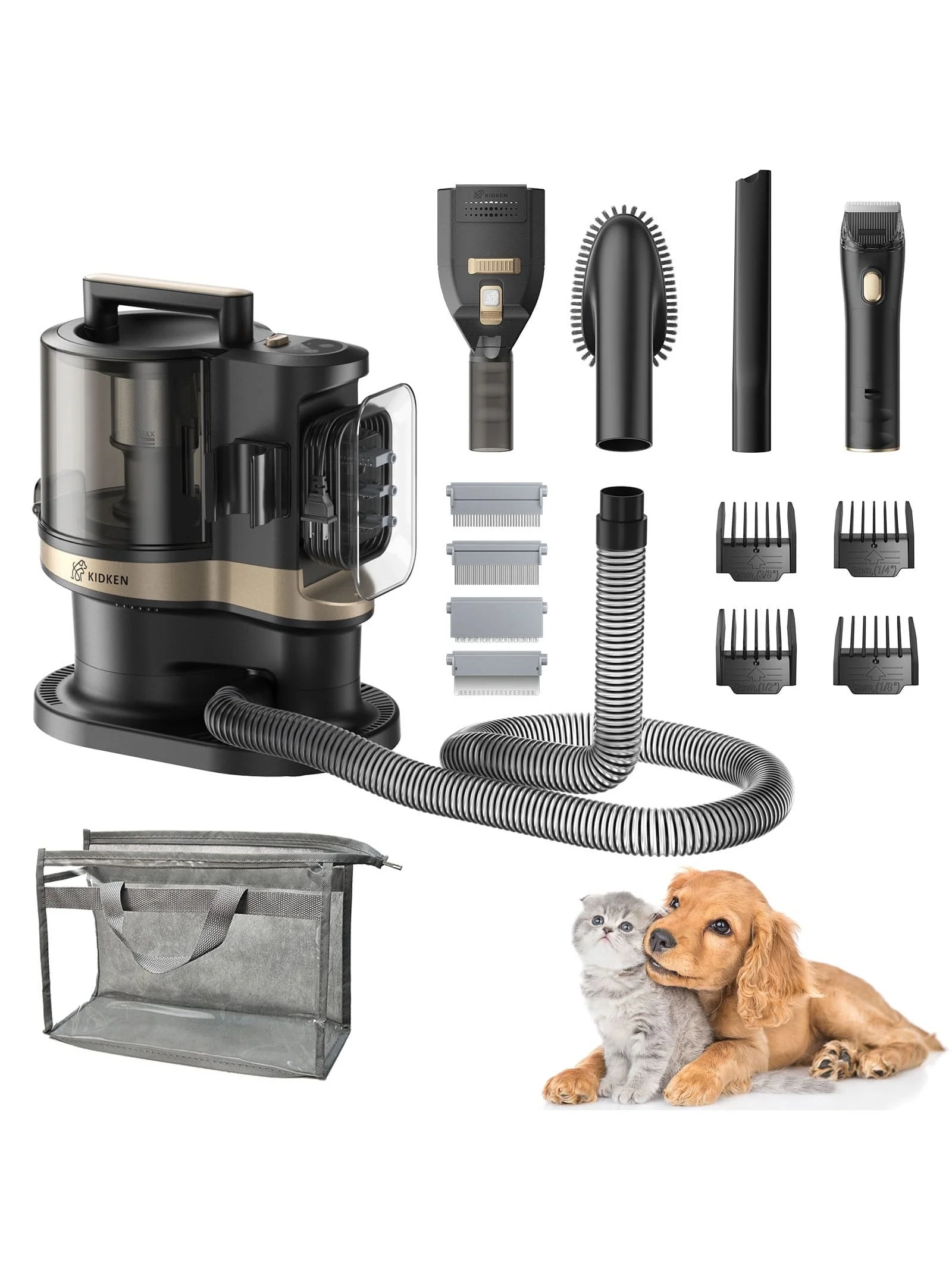 Pet Grooming Set with Vacuum Cleaner - 3.3 L, 13 Kpa, Quiet Clipper for Dogs and Cats, Electric Pet Brush, All-in-One Solution for Pet Hair Care
