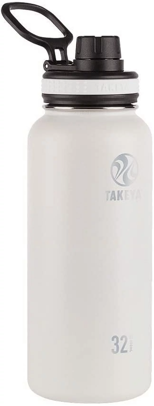 Takeya, White Originals Vacuum-Insulated Stainless-Steel Water Bottle, 32oz, 32 oz