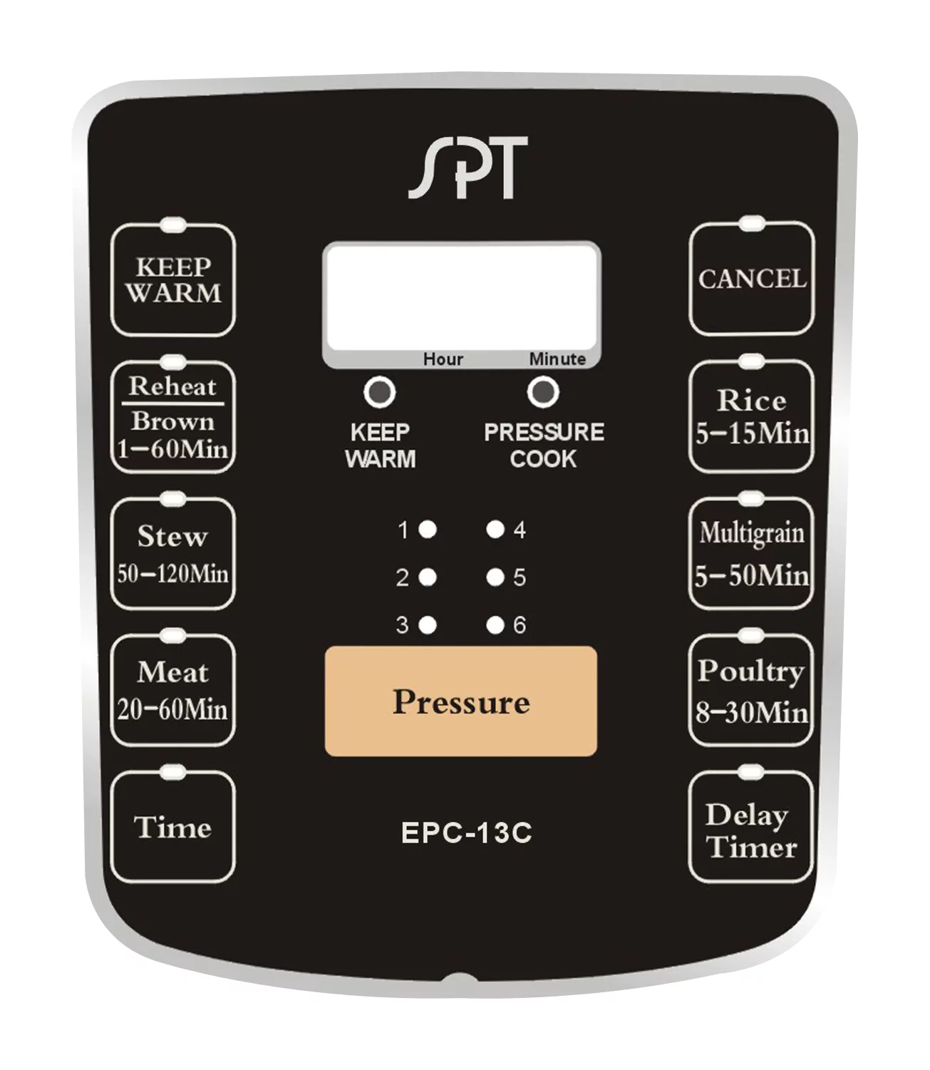 Sunpentown 6.5-Quart Stainless Steel Pressure Cooker with Quick-Release Button