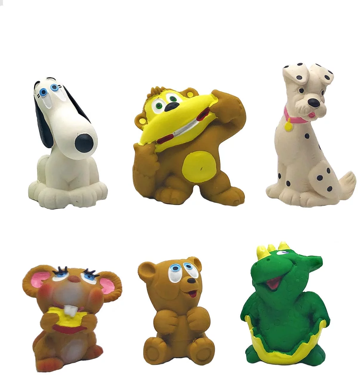 Set 6 Extra Small Squeaky Toys Small Puppy Tiny Dogs Natural Rubber (Latex)
