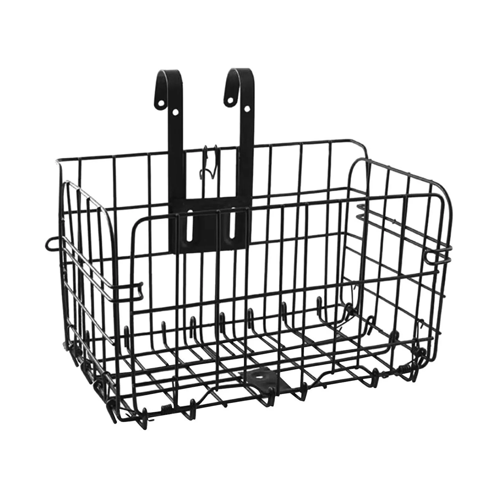 Folding Basket Bike Shopping Basket 20kg Load Bearing Sturdy Convenient Assemble Accessory Hanging Basket for Bikes Black