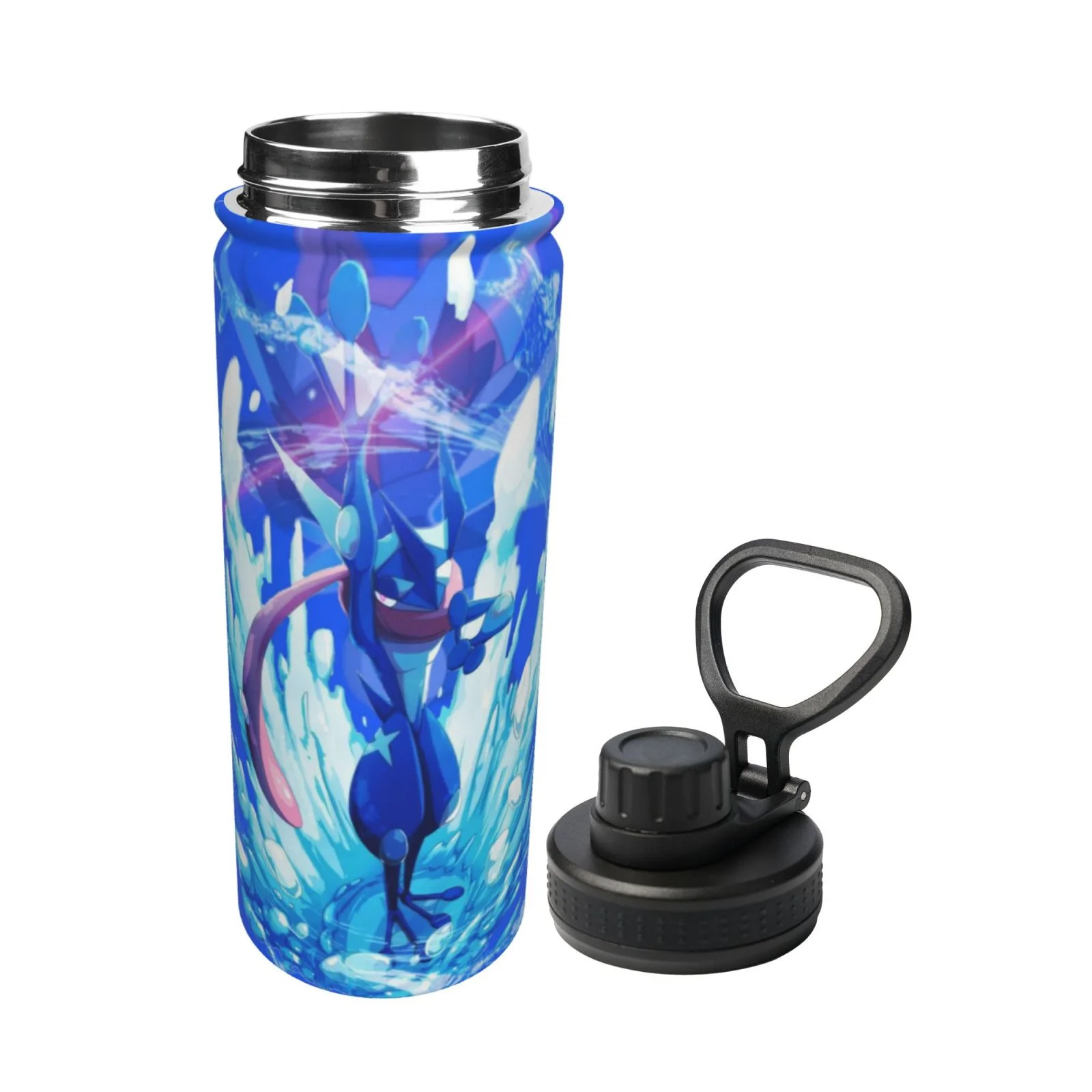 Rare Greninja Sports Insulated Water Bottles Kettle Stainless Steel Portable Cup18OZ For Travel Gym School