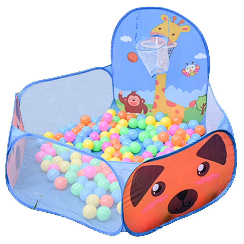 Kids Ball Pit Ball Tent Toddler Ball Pit with Basketball for Children (Blue Fawn)