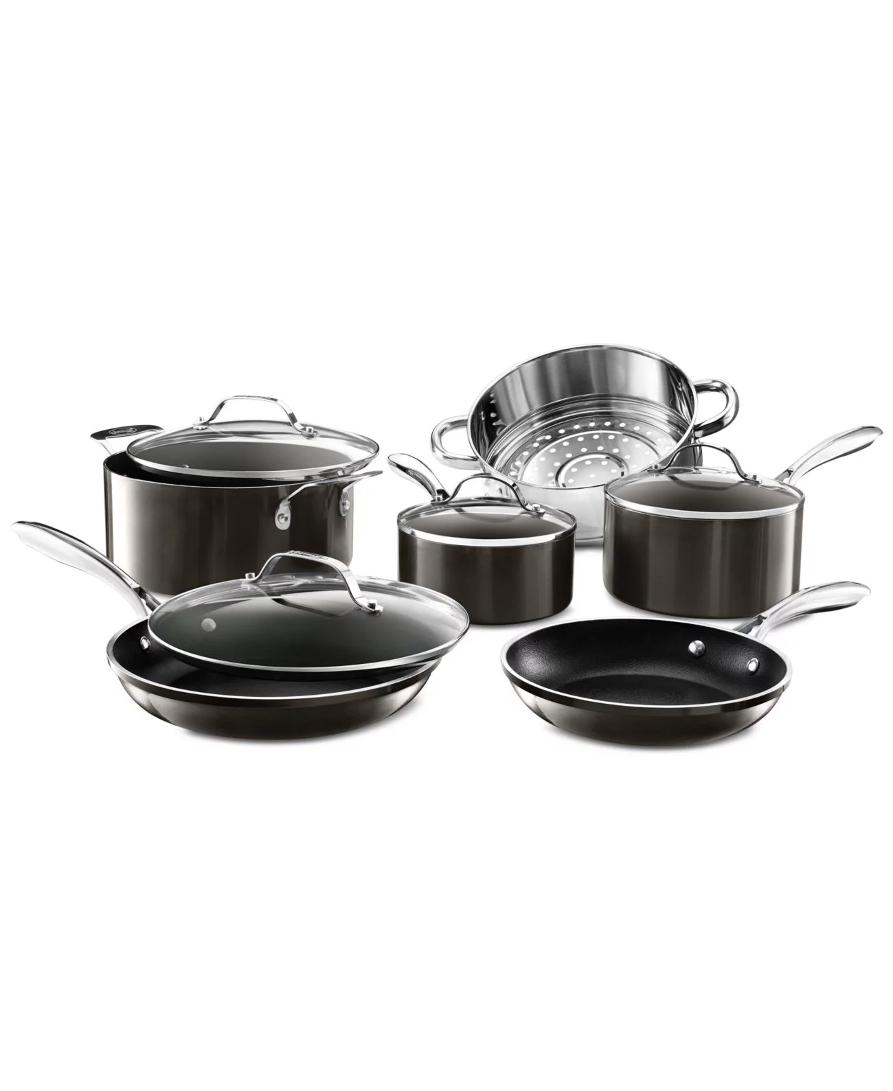 Gotham Steel Platinum 10-Pc. Cast Textured Nonstick Cookware Set