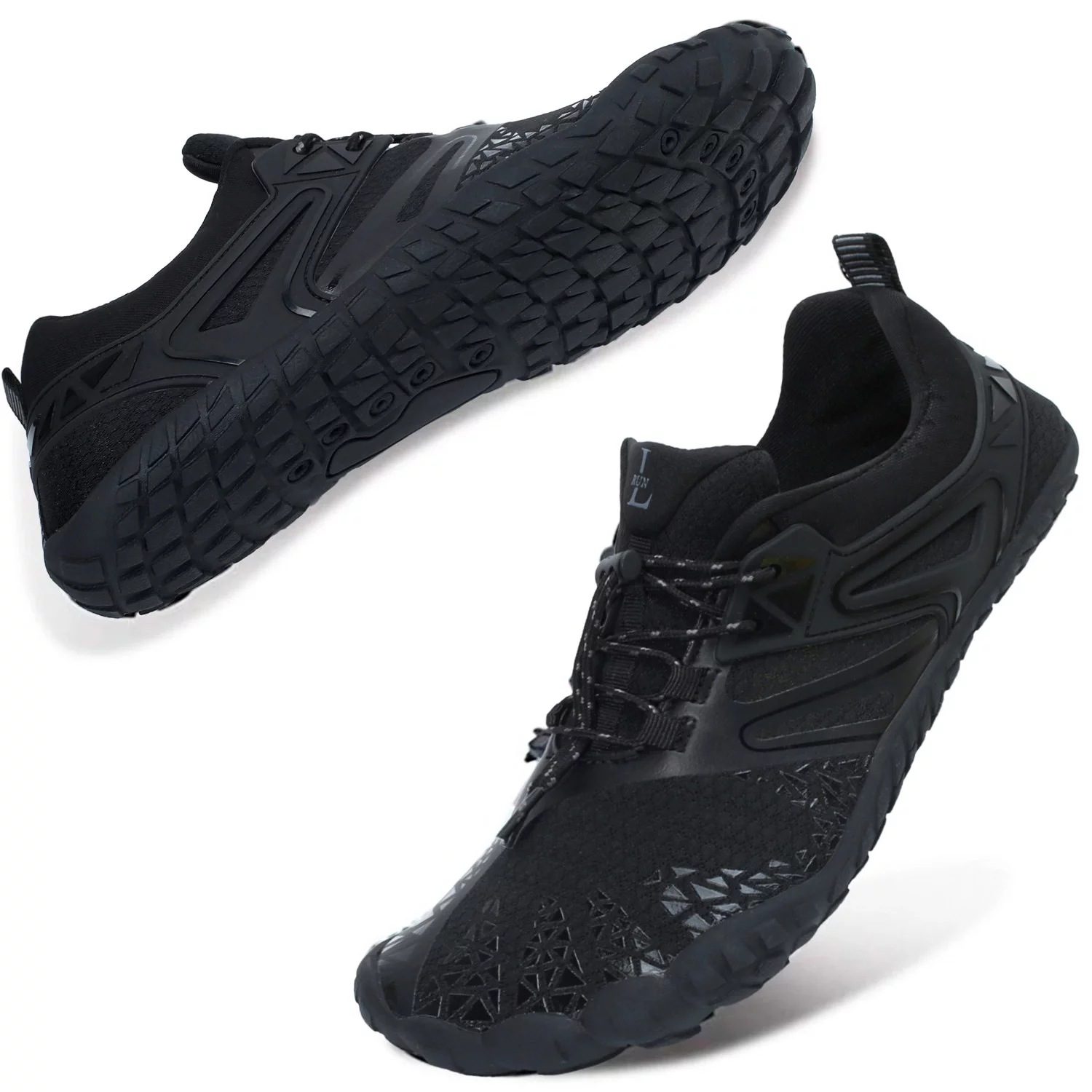 Barerun Barefoot Quick-Dry Water Shoes Aqua Shoes for Swim Beach Pool Surf Yoga for Women Men Black