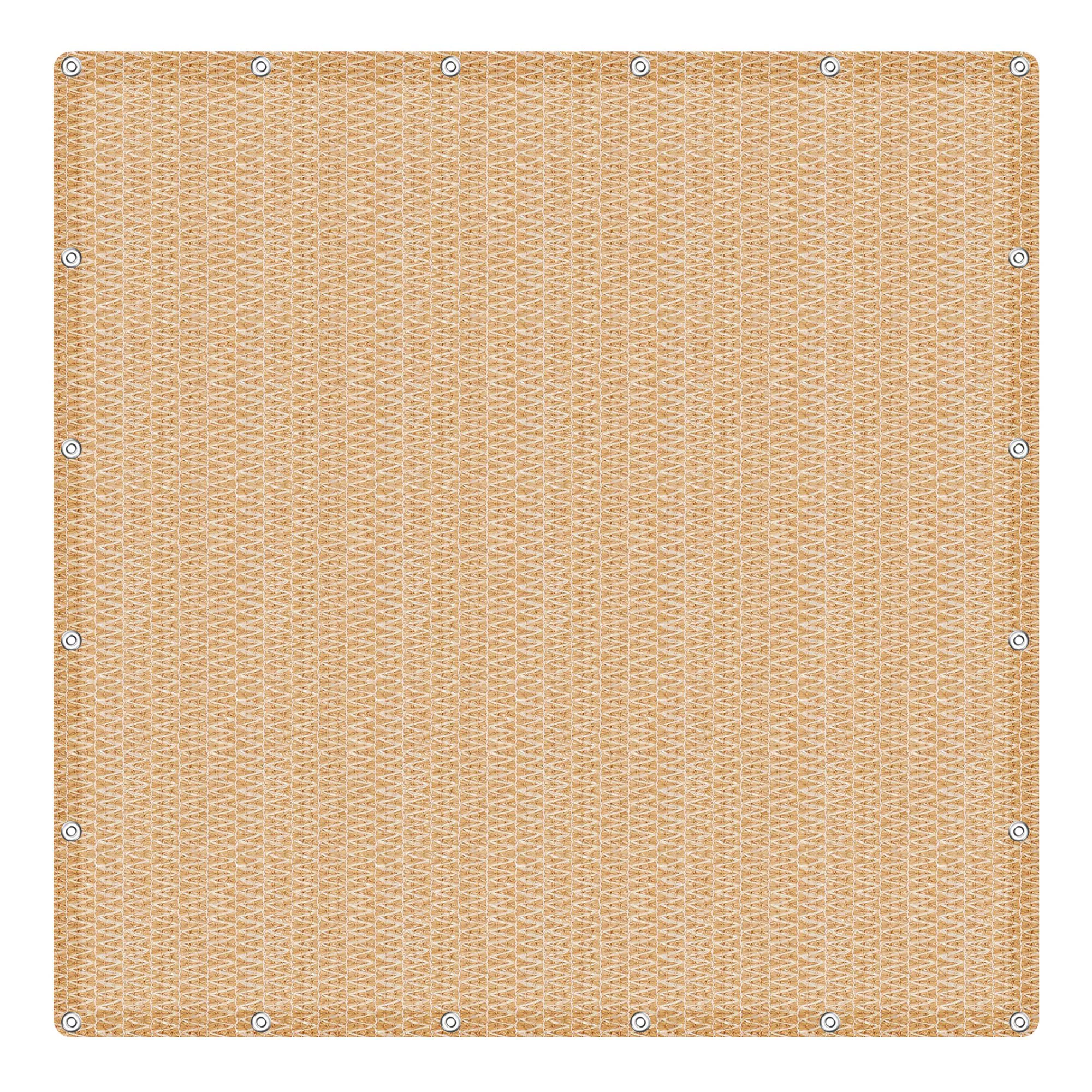 10'X10' Beige Heavy Duty Mesh Tarp Net Sail Sun Shade Awning And Fence Screen Patio And Canopy Cover