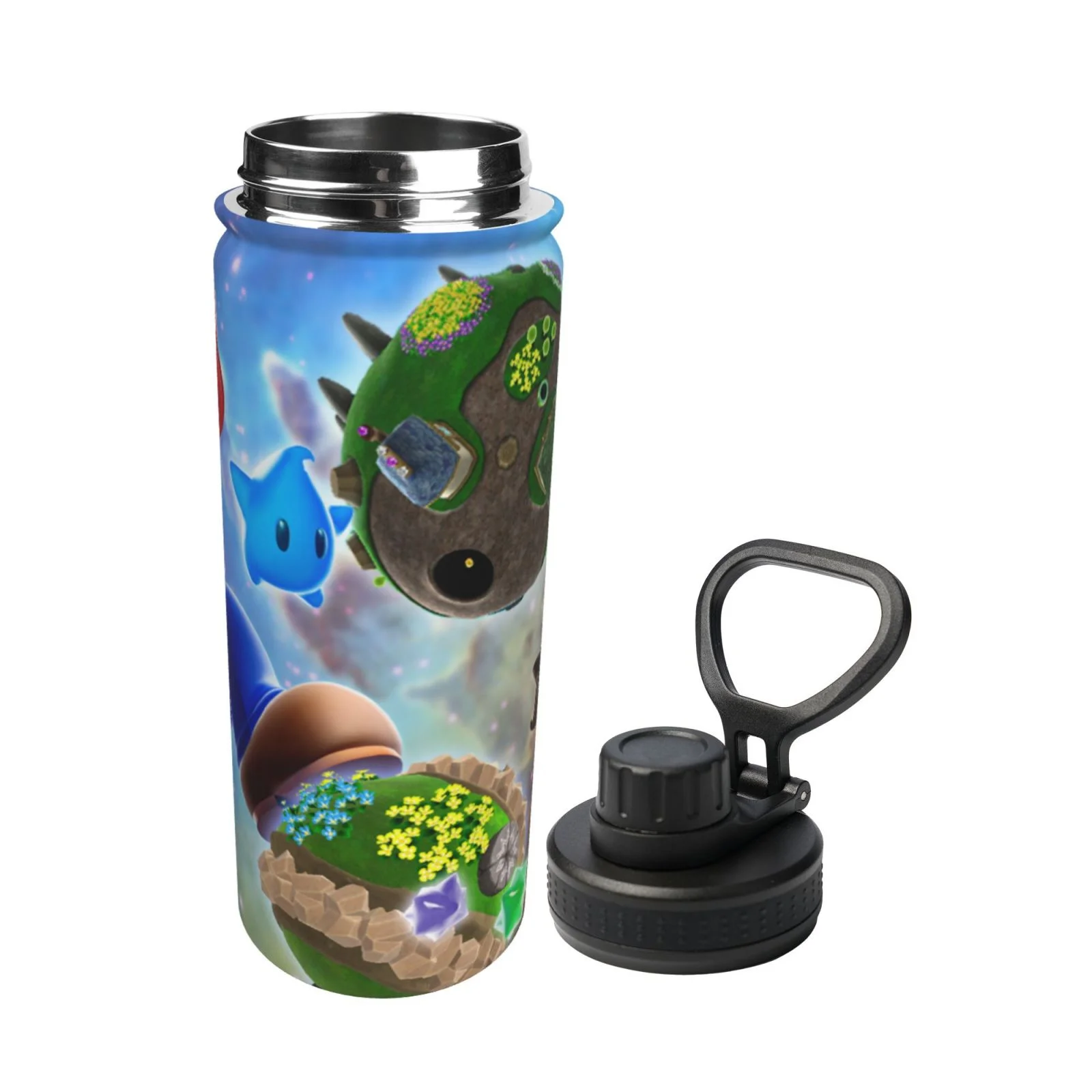 Mario Galaxy Unisex Sports Insulated Water Bottles Kettle Stainless Steel Portable Cup 18OZ For School Travel Gym Running