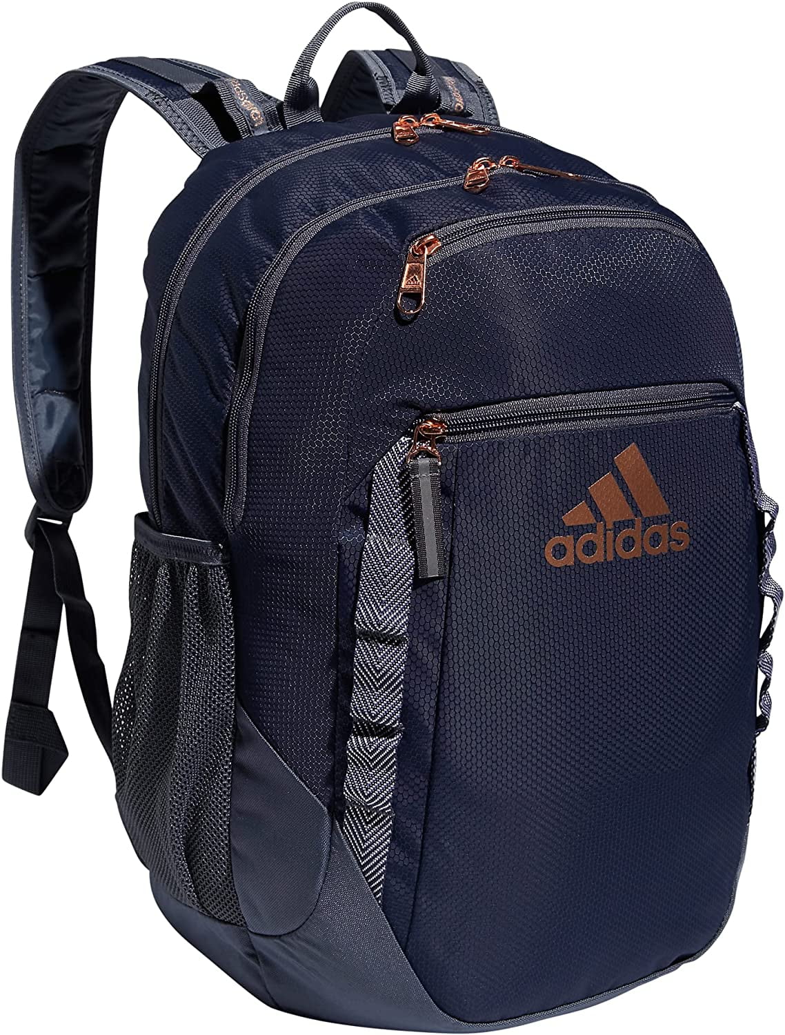 adidas Excel 6 Backpack, Shadow Navy/Onix Grey/Rose Gold, One Size One Size Shadow Navy/Onix Grey/Rose Gold